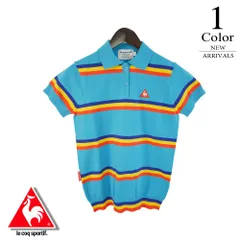 【メール便・ゆうパケット】▼半袖シャツ〔ボーダー〕 【M/L/LL寸：レディース】ルコック ゴルフ Le coq sportif GOLF ゴルフウェア シャツ レディース【春夏モデル】【60％OFF】【SALE】