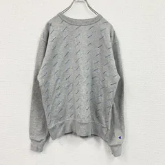 Champion　チャンピオン　スウェット/トレーナー　総柄　モノグラム　灰色　グレー　Ｍサイズ　古着