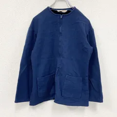 70s　PENDELTON　ペンドルトン　ウールハーフジップジャケット　ノーカラージャケット　紺　ネイビー　13-14サイズ　古着のサムネイル