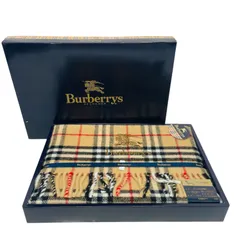 【nr/3.8/10】バーバリー Burberrys ウール100%ひざ掛け(毛布) 箱付き