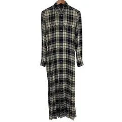 美品 POLO RALPH LAUREN ポロラルフローレン チェック柄 長袖 シャツワンピース サイズ4 ブラック×ベージュ レディース 古着 中古 USED