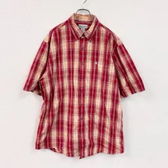 Carhartt　カーハート　半袖ボタンダウンシャツ　ボックスシャツ　オンブレチェック　赤　レッド　XLサイズ　古着