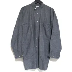 美品 HAI SPORTING GEAR ハイスポーティングギア イッセイミヤケ ヴィンテージ バンドカラー シャツ Mサイズ グレー メンズ 古着 中古 USED