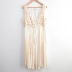 良品 INGEBORG インゲボルグ レース プリーツ ワンピース サイズ9 アイボリー レディース 古着 中古 USED