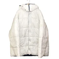 美品 TOMMY HILFIGER トミーヒルフィガー リバーシブルパッファジャケット サイズXL ホワイト ネイビー メンズ 古着 中古 USED