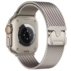 【新品】 コンパチブル チタニウムミラネーゼループ for apple watch バンド チタニウム製 アップルウォッチ バンド 無段階調節 apple watch Ultra3/Ultra2/Ultra/10/9/8/7/6/5/4/3/2/1 38m 1