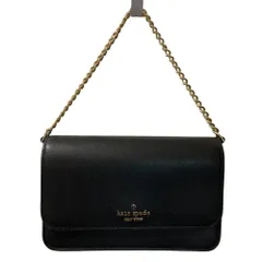 美品 Kate Spade ケイトスペード チェーンショルダーバッグ ブラック×ゴールド レディース 古着 中古 USED