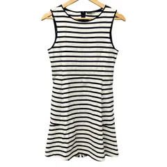 theory(セオリー) ワンピース サイズ2 S レディース美品  - 白×ダークネイビー クルーネック/ノースリーブ/ボーダー