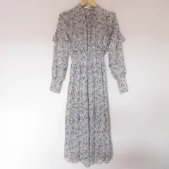 美品 23SS SNIDEL スナイデル Sustaina プリントプリーツワンピース 1 ブラック ホワイト レディース 古着 中古 USED