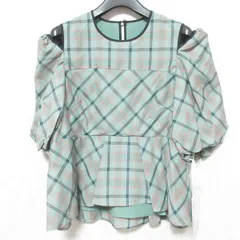 未使用 23SS Diagram ダイアグラム グレースコンチネンタル チェック シアーバフトップ ブラウス 0323241045 36 グリーン レディース 古着 中古 USED