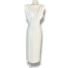 新品 タグ付 未使用 anuans アニュアンス フォルムタックナローワンピース ドレス ロングワンピース ノースリーブワンピース ダンボール素材 上品 シンプル ホワイト 白 サイズM レディース 夏 ゴーゴー古着マルイ北千住店 23 No.2077