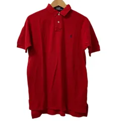 未使用 POLO BY RALPH LAUREN ポロバイラルフローレン USA製 ショートスリーブ 半袖 鹿の子 ポロシャツ M レッド メンズ 古着 中古 USED