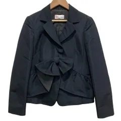 美品 REDValentino レッドヴァレンティノ フリル リボン テーラードジャケット 38 ネイビー レディース 古着 中古 USEDのサムネイル