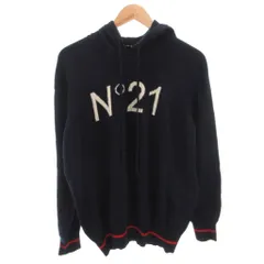 ヌメロヴェントゥーノ N°21 パーカー フーディ ニット ロゴ 長袖 ウール 48 紺 ネイビー /FF ■GY62のサムネイル