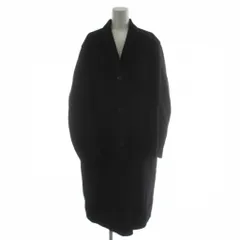 ユニクロ UNIQLO +J チェスターコート ウール L 黒 ブラック 長袖 ノッチドラペル シングルブレスト 212-435936 /GG ■ECB003