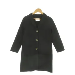 ザラ ZARA KIDS コート 子ども服（女の子用） 9 134cm 黒 ブラック テーラードカラー 長袖 フラップポケット /AO2 ■ECD003