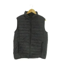 ユニクロ UNIQLO ULTRA LIGHT DOWN ダウンベスト XL 黒 ブラック スタンドカラー ポケッタブル /AO4 ■ECD001