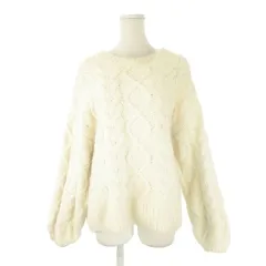 リエンダ rienda ニット セーター F 白 ホワイト ケーブル編み クルーネック 長袖 /CK26 ■ECB003