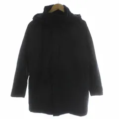 ユニクロ UNIQLO ハイブリッドダウンコート M 紺 ネイビー フード付き 長袖 無地 ハーフ丈 312-421732 /GG ■ECB003