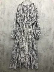 natural couture ナチュラルクチュール ピンタック プリーツ お上品 ワンピース sizeF/グレー系 ■◇ レディース