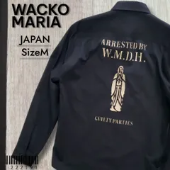 WACKO MARIA ワコマリア■美品 日本製 長袖 ワークシャツ M 黒 ワッペン ステンシル マリア 祈り バックプリント GUILTY PARTIES バイカー