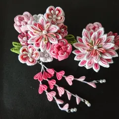 つまみ細工の髪飾りセット/ピンク系/七五三/結婚式/成人式