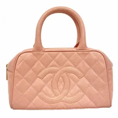 【6db1702-k】シャネル ハンドバッグ マトラッセ キャビアスキン ピンク ゴールド金具【中古】レディース