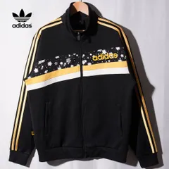 00s アディダス adidas トラックジャケット L ユニセックス ブラック ゴールド ロゴ刺繍 ヴィンテージ ジャージ スポーツミックス ストリート 古着 B524