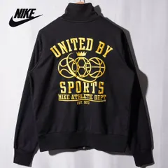 ナイキ NIKE トラックジャケット M ユニセックス ブラック ゴールド ロゴ刺繍 スウッシュ ジャージ スポーツウェア ストリート 古着 B468