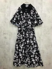 rienda リエンダ 総柄 花柄 シャツ ワンピース sizeS/黒 ■◇ レディース