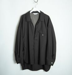 ANCELLM 25AW WASH WOOL LONG SHIRT BLACK - メルカリ