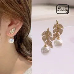 淡水パール リーフピアス 金葉 ゴールドメッキ 淡水真珠 フラワー 春 レディース アクセサリー お出かけ デート パーティー 女子会 母の日 誕生日 卒業祝い プレゼント ギフト 送料無料 即購入OK