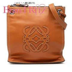 中古 ロエベ アナグラム 斜め掛け ショルダーバッグ ブラウン レザー レディース LOEWE 【送料無料】【西神店】