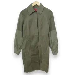 良品 HAUTE AUTOMNEHIVER オート ファーライナー カットオフ ステンカラーコート サイズ40 カーキ グリーン系 レディース 古着 中古 USED