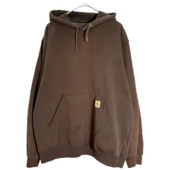 Carhartt カーハート ワンポイントロゴ スウェットパーカー ブラウン(メンズ L)中古 古着 X8353