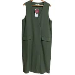 未使用 BEAMS HEART ビームスハート ジレ 2way ジャンパースカート ロングワンピース F オリーブ  レディース 古着 中古 USED
