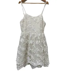 良品 alice + olivia アリスオリビア エンブロイダリーレース ミニドレス ワンピース ホワイト レディース 古着 中古 USED
