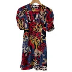 美品 DIANE von FURSTENBERG ダイアンフォンファステンバーグ SABINE 総柄 カシュクール シルク ワンピース サイズ0 マルチカラー レディース 古着 中古 USED