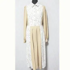 美品 Chesty チェスティ レース プリーツ ドッキング ワンピース サイズ0 ベージュ ホワイト レディース 古着 中古 USED