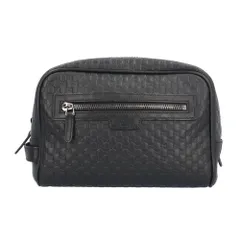グッチ アウトレット品 マイクログッチシマ セカンドバッグ レザー 419775 ブラック メンズ  GUCCI  中古 グッチのサムネイル