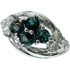 11号 アレキサンドライト 0.55ct ダイヤモンド 0.27ct リング・指輪 Pt900プラチナ 7.4g レディース 【中古】【真子質店】【NN】