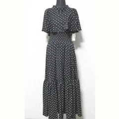 未使用 23SS WILLSELECTION ウィルセレクション ケープ風ドットワンピース サイズM ブラック レディース 古着 中古 USED