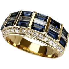 13号 サファイア 1.37ct ダイヤモンド 0.93ct リング・指輪 K18ゴールド 18金  5.5g レディース 【中古】【真子質店】【NN】