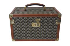 GOYARD ゴヤール ヴァニティケース 化粧ケース ヴィンテージ ブラック ブラウン キャンバス レザー ゴールド金具 良品 中古 4c073869