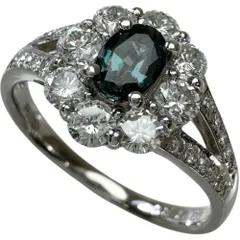 16号 ブラジル産アレキサンドライト 0.43ct ダイヤモンド 0.80ct リング・指輪 Pt900プラチナ 5.5g レディース 【中古】【真子質店】【NN】