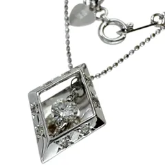 スウィング 揺れるデザイン ダイヤモンド 0.20ct ネックレス K18WGホワイトゴールド 18金  2.9g 45cm レディース 【中古】【真子質店】【NN】