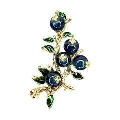 ブルーベリー ブローチ 果物 フルーツ 植物 ナチュラル ボタニカル ベリー 青