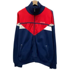 【中古】　adidas　トラックジャケット　ジャージ　ハイネック　フルジップ　ワンポイント　ブランドロゴ　トレフォイル　刺しゅう　スポーツ　古着　/2001