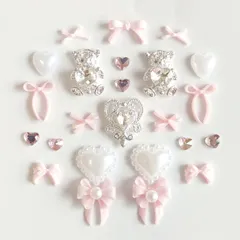 No.426　ネイルパーツ　量産型　バレエコア　ピンク　リボン　ハート　セット