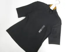 新品タグ付 ユニクロ UNIQLO 五分袖 ハイネック Tシャツ L ブラック メール便可 中古